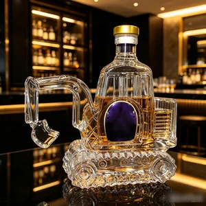 Excavator Shaped Lead-Free Crystal Liquor Decanter Whiskey Bottle for Bar Decor & Engineer Gift thumbnail-2
