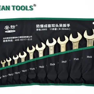 Copper Beryllium Non Sparking Double End Wrench Set 8pcs 5.5*7 Mm-24*27 mm for Oil Gas Safety thumbnail-3