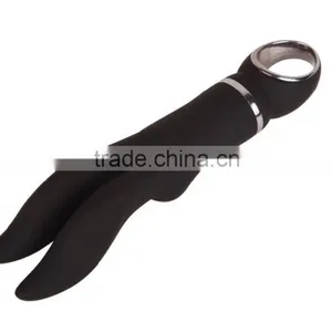 Black Cute Bunny Sex Toy Silicone Waterproof Multi Function Clit g Spot Stimulating Rabbit Ear Vibrator for Women thumbnail-2