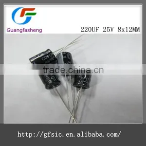 220uF 25V 8*12mm PW Electrolytic Capacitor 25v220uf 105C thumbnail-1