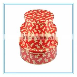 Set Of 3 Little Kids Cake Round Tins Biscuit Cookies,Cupcake Metal Storage Box thumbnail-1