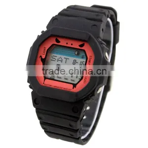 FT1185_RD Red Color Dial LCD Display Plastic Rubber Watch for Kids thumbnail-3