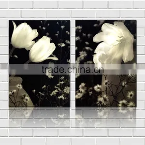 Black and White Flower Waterproof Oil Canvas Printed Painting thumbnail-1