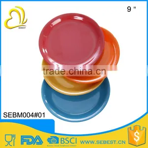 Low Price High Quality Round 9 " Melamine Dinner Bamboo Plate thumbnail-1