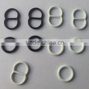 8mm Zinc Alloy Material Slider N Ring in Sprayed White/black Color For Bra and Swimming Wear -- M1767 thumbnail-2