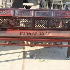 Chinese Antique Style Hand Carved Solid Wood Sofa Set thumbnail-1