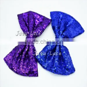 25colors of High Quality Decoration Tutus Bowknots -7inch Big Sequin Fabric Hair Bows thumbnail-5