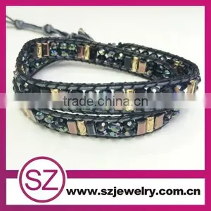 Website Guangzhou Jewelry Factory Wholesale Gay Pride Beaded Leather Bracelet thumbnail-2