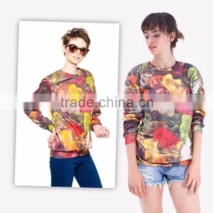 Latest Fashion Women Sublimation Printed Hoodies Cool Custom Sublimation Hooded Sweatshirt thumbnail-1
