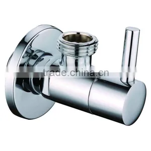 Brass Angle Valve, Round Shape, Polish and Chrome Finish, M1/2"-M1/2" thumbnail-1