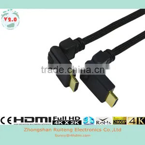 90Degree HDMI 19 Pin Male to Male Cable With Ethernet Support 3D and 4K thumbnail-5