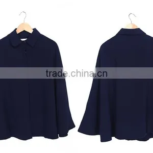 Cape Fashion Black Coat for Women in Guangzhou thumbnail-6