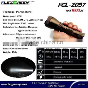Rechargeable Aluminum T6 1000lm Xml Led Flashlight thumbnail-3