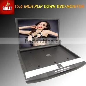 15.6"Inch Super Slim Hd Led Car Flip Down / Roof Mount / Overhead Monitor With Ir/fm/usb/sd/hdmi/tv Remote Control thumbnail-1