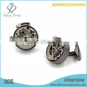 Plating Gun Black Watch Automatic Winder,mechanical Watch Gear Cufflinks thumbnail-1
