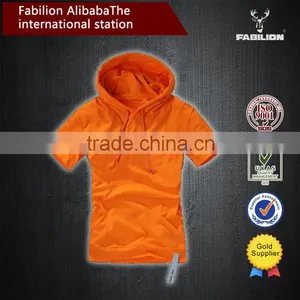 Hot Tide Brand Short-sleeved Solid Color 100% Cotton Plain Hoodie thumbnail-6