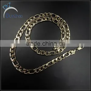 Latest Hip Hop Plated Gold Figaro Chains Necklace thumbnail-2