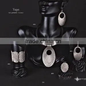 Ring Earring Bracelet Necklace Hellenic Turkish Ottoman Antique Ethnic Authentic Jewelery Set thumbnail-1
