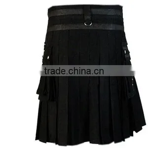 Active Men Black Fashion Kilt, Utility Chain Kilt thumbnail-2