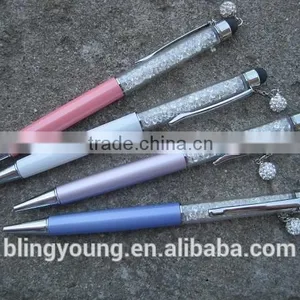 New Design Customized Logo Crystal Filled Pens With Pendant thumbnail-1
