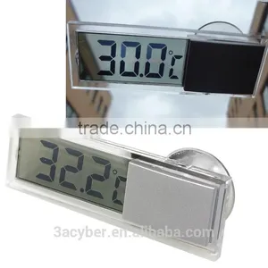 Suction On Windscreen Auto Rear View Mirror Digital Car Thermometer thumbnail-1