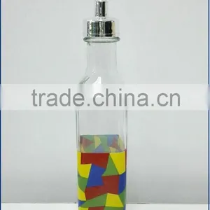 Colored Glass Oil and Vinegar Bottle With Dispenser thumbnail-1