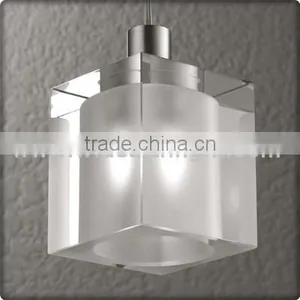 UL CUL Listed Nickel Finish Modern Glass Pendant Lamp For Hotel C40499 thumbnail-1