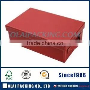 Red Luxury Large Capacity PU Leather Box for Hamper thumbnail-1