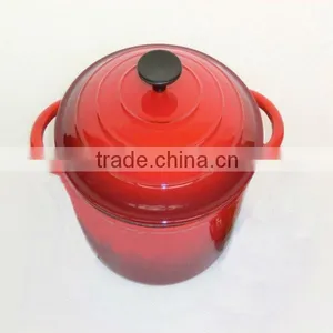 Red Enamel Cast Iron Casseroles thumbnail-1