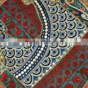 Indian Round Decorative Pillow Covers Indian Throw Pillows Indian Round Cushion Covers Pom Pom Round Pillows thumbnail-3
