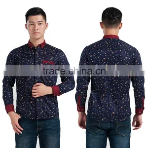 2015 Man Winter Warm Flannel Imprint Long Sleeve Shirt thumbnail-1