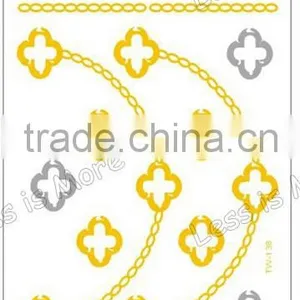 Metallic Temporary Tattoo Sticker Gold, Silver, Colored Body Tattoo Stickers/tatoo/water Transfer Temporary Tattoos thumbnail-1