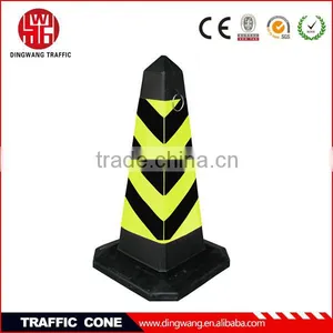 Yellow and Black Plastic Traffic Cones thumbnail-1