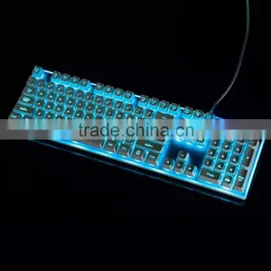 New LED Illuminated Gaming Keyboard,Seven Adjustable Color Backlit Keyboard With Aluminium Alloy Top Cover thumbnail-2