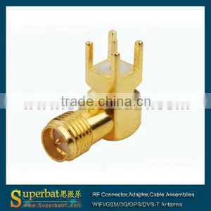 rp Sma Female Pcb Mount Connector Thru Hole Jack Right Angle thumbnail-1