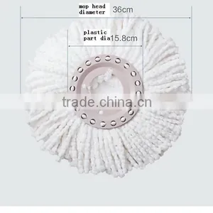 High Quality Floor Cleaning Spin Washable Microfiber Round Mop Heads thumbnail-5