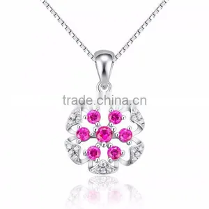 Best Selling Ruby Pendant Made With 925 Sterling Silver Necklace thumbnail-1