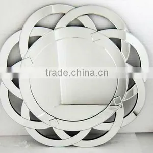 Hot Sale Round New Decorative Cheap Wall Mirror With Floral Frame/Bevelled Dressing Mirror for Home/Salon thumbnail-1