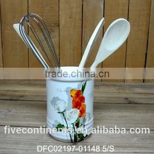 Chinese Ink Flower Decal Ceramic Kitchen Tool Holder thumbnail-1