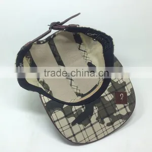 2016Custom Fashion 5 Panel Funny Plain Cowhide Snapback Cap thumbnail-4