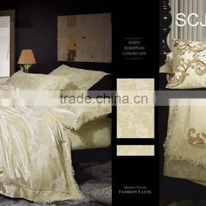Hot Sell Lace Jacquard Embroidery Wedding Bedding Set thumbnail-1