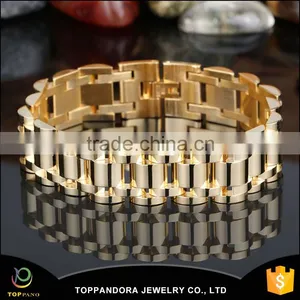 Fashion Stainless Steel Gold Chain Bracelet For Biker thumbnail-1