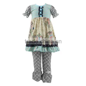 2016 Girls Clothes Wholesale Fashion Elephant Print Baby Boutique Clothing for Fall Persnickety Baby Clothes thumbnail-1