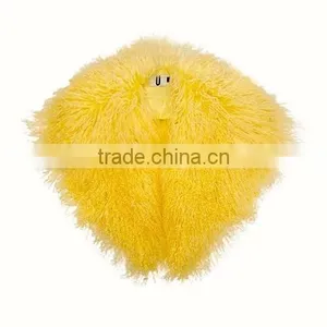 Top Quality Curly Mongolian Sheep Fur Collar for Women's Garment Accessories thumbnail-1