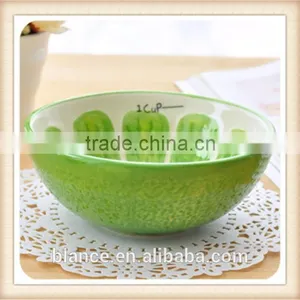 Large Ceramic Soup Bowl With Fruit Painting in Fruit Shape thumbnail-3
