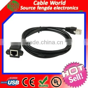 2015 NEW Cat5e RJ45 Male to Female Panel Mount Ethernet Network Cable With M3 Screw thumbnail-2