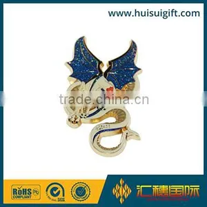 Wholesale Promotional Fashionable Pins of Metal Gold Laepl Pin With Glitter thumbnail-1