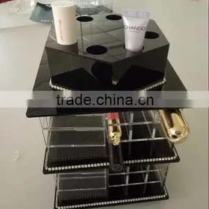 Beautiful Attractive Design Rotatable Acrylic Lipstick Cosmetic Display Rack Factory Price thumbnail-1