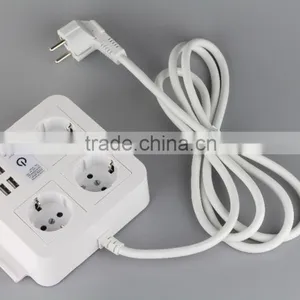 EU Standard 5V 8A 3 Schuko Socket 4 Usb Charging Outlets thumbnail-1