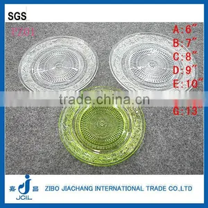 10" Clear Glass Charge Plate Embossed thumbnail-1